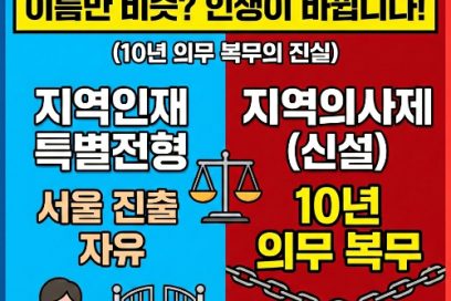 의대 지역인재 특별전형 vs 지역의사제 차이점: 2026 합격 전략 가이드