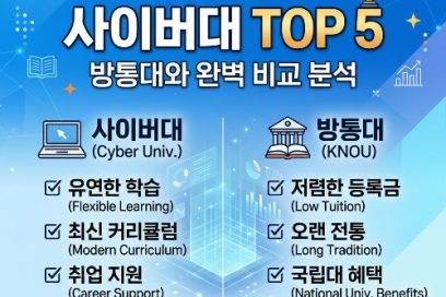 사이버대학교 순위 TOP 5 및 방통대 차이점 총정리 (2026 최신)