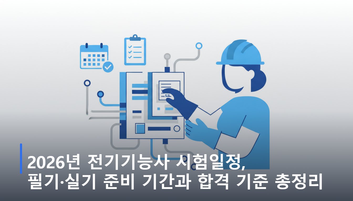 전기기능사 시험일정과 준비 기간을 정리한 표지 이미지