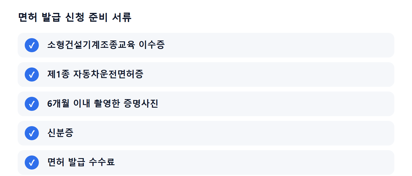 면허 발급 신청 준비 서류 체크리스트