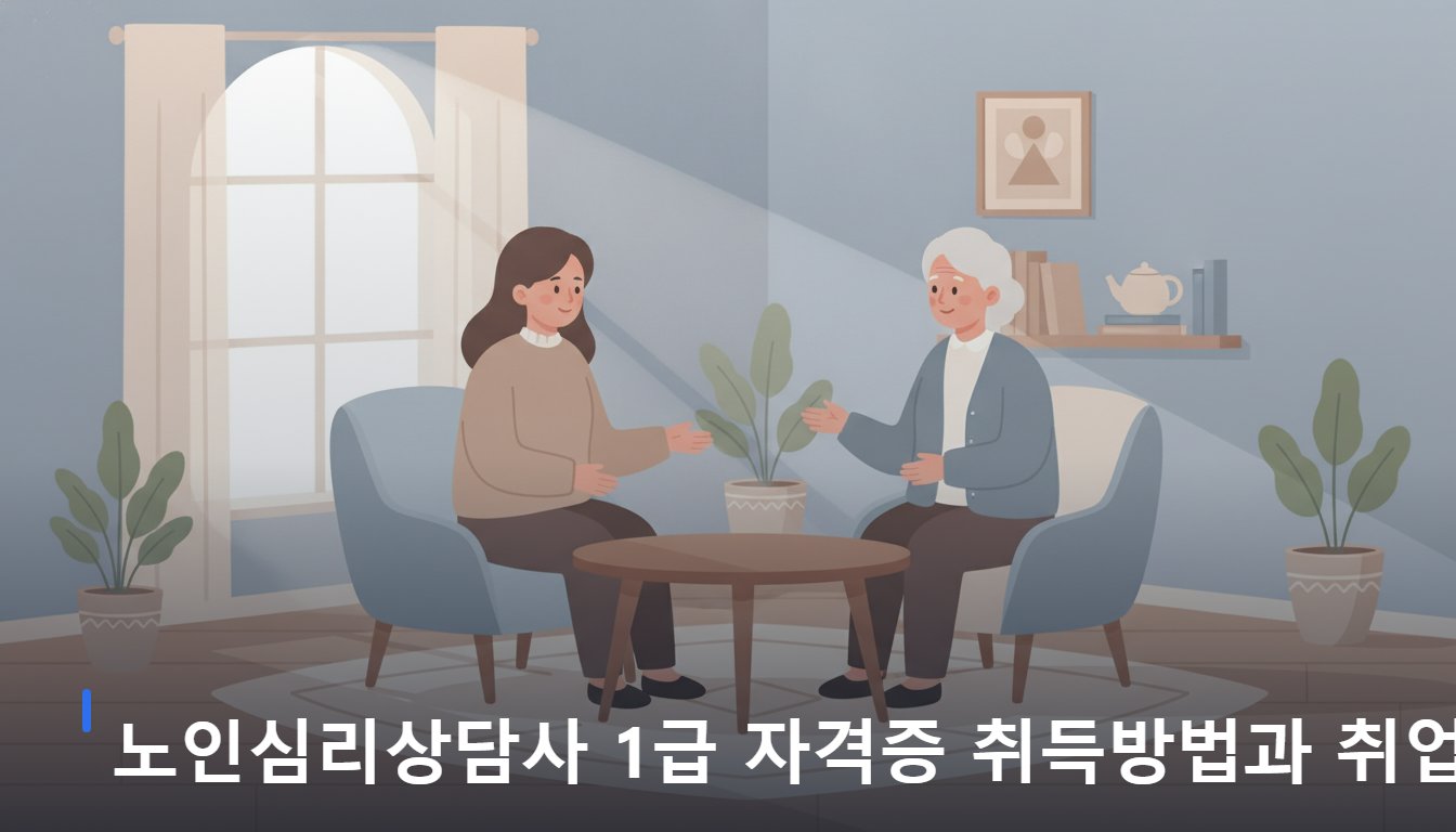 노인심리상담사 1급 자격증 취득방법과 취업 전망을 정리한 표지 이미지